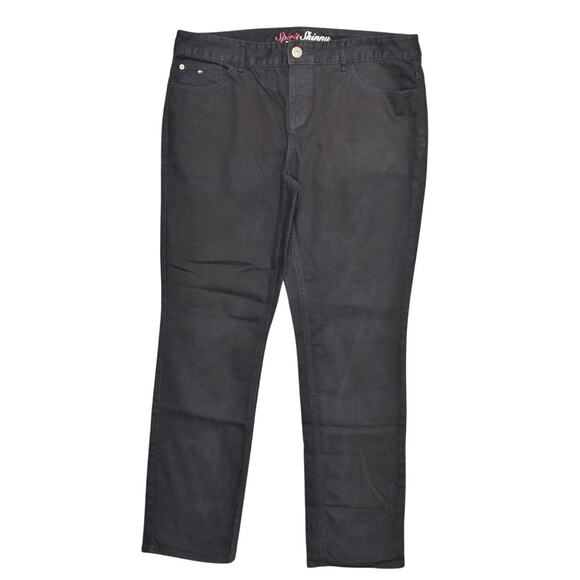 Tommy Hilfiger Women's Black Spirit Skinny Jeans Size 16 Zip Solid Denim - Picture 1 of 6